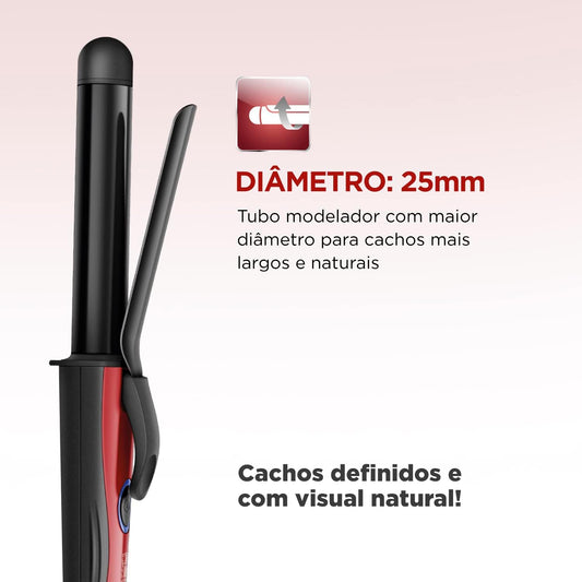 Modelador de Cachos Mondial EM-12 Red Infinity – 25mm, Bivolt